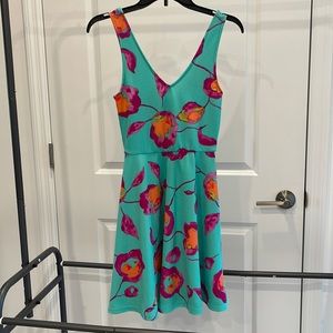 Teal/ pink floral dress - size small